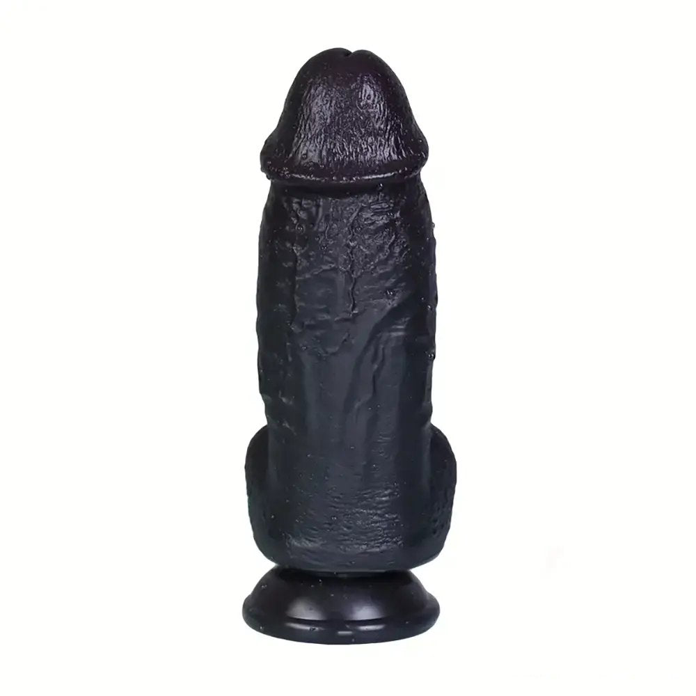 Ebony pvc realistic dildo, photo 4