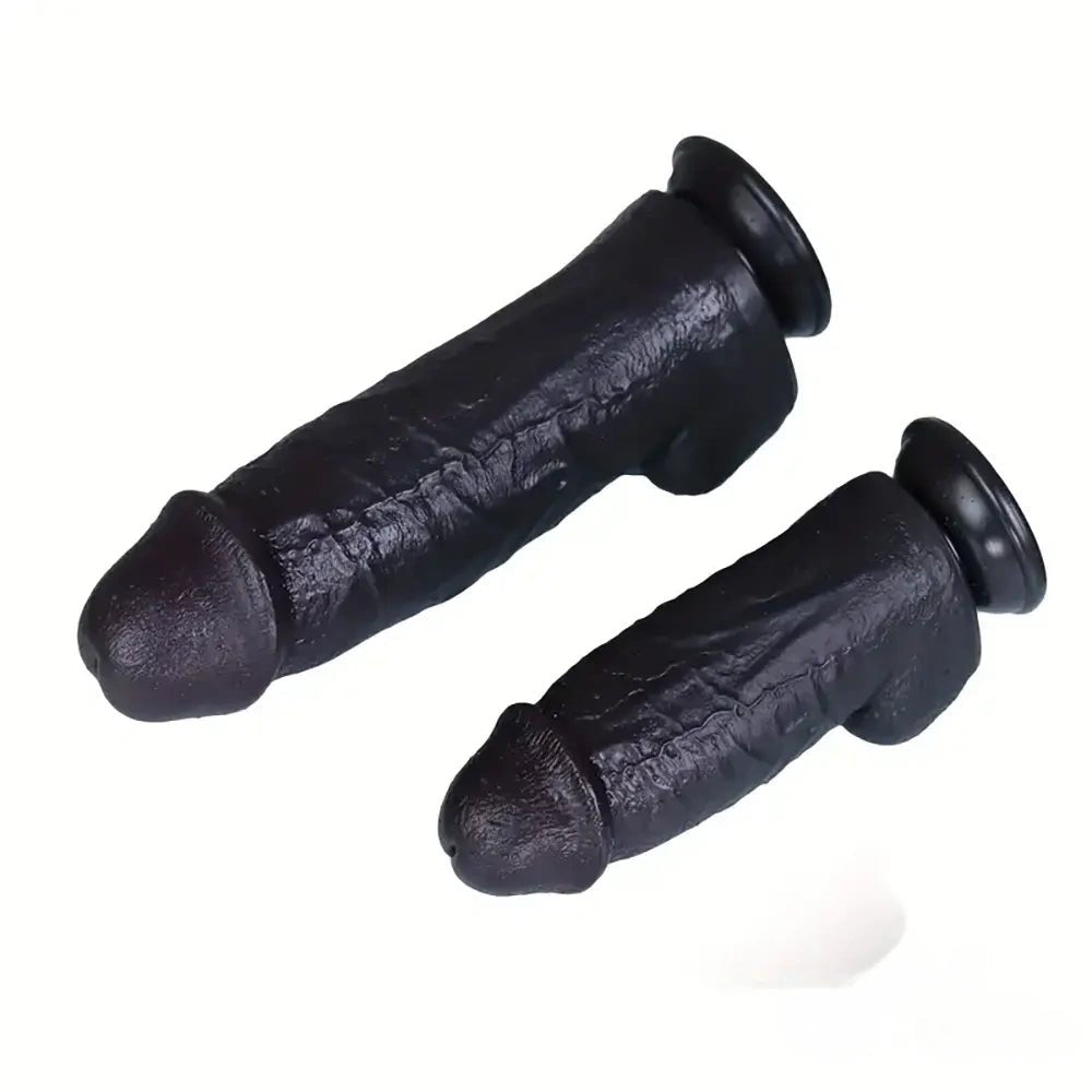 Ebony pvc realistic dildo, photo 5