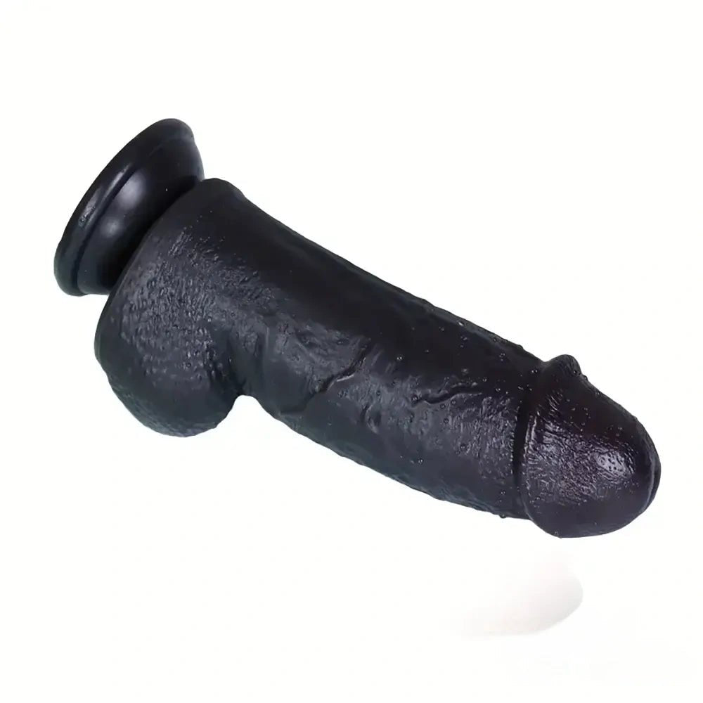 Ebony pvc realistic dildo, photo 6