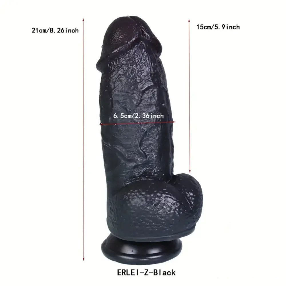 Ebony pvc realistic dildo, photo 7
