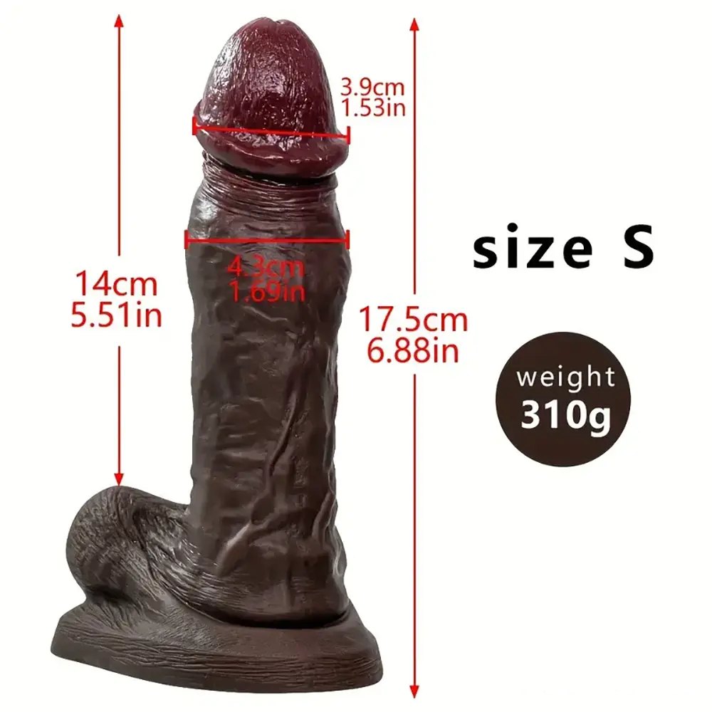 Ebony realistic silicone dildo