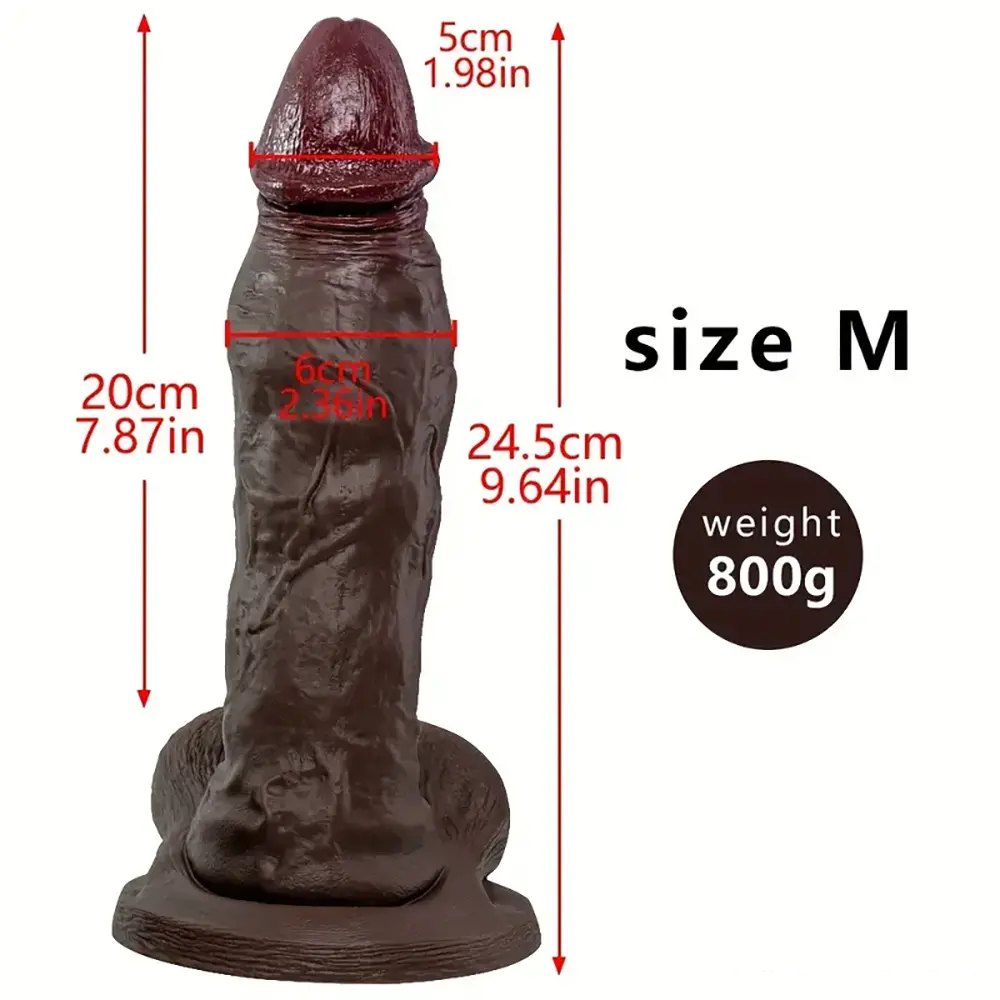 Ebony realistic silicone dildo