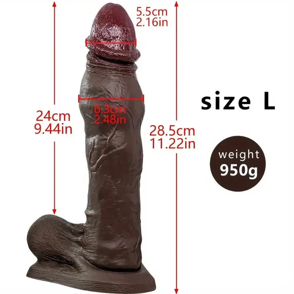 Ebony realistic silicone dildo