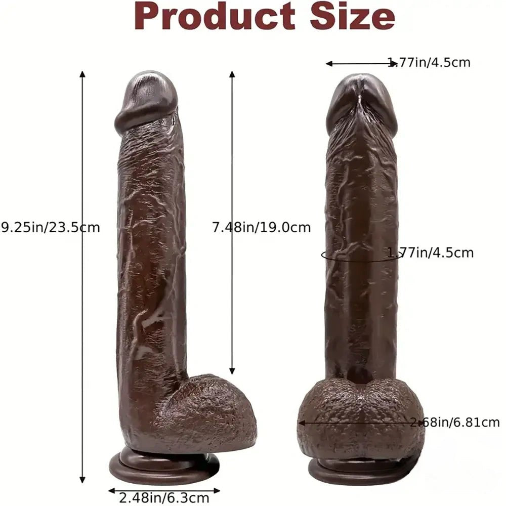 Ebony tone curved realistic dildo, photo 5