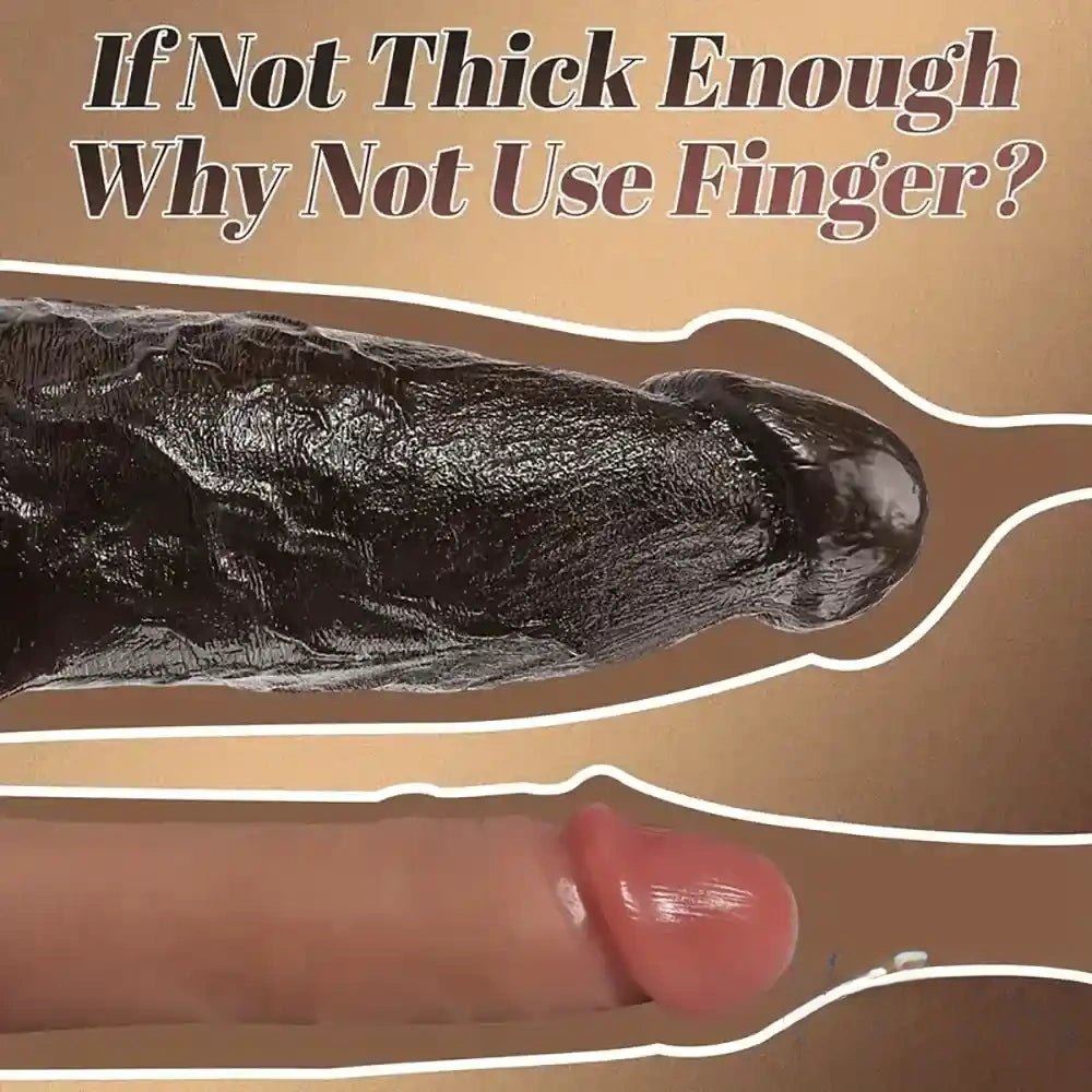 Ebony realistic PVC dildo with suction cup base, photo 3