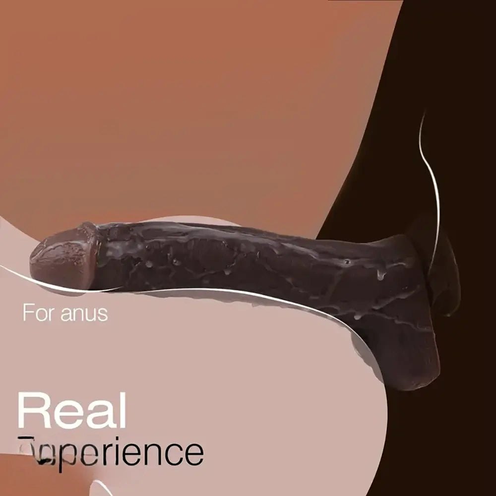 Ebony curved realistic silicone dildo, photo 2