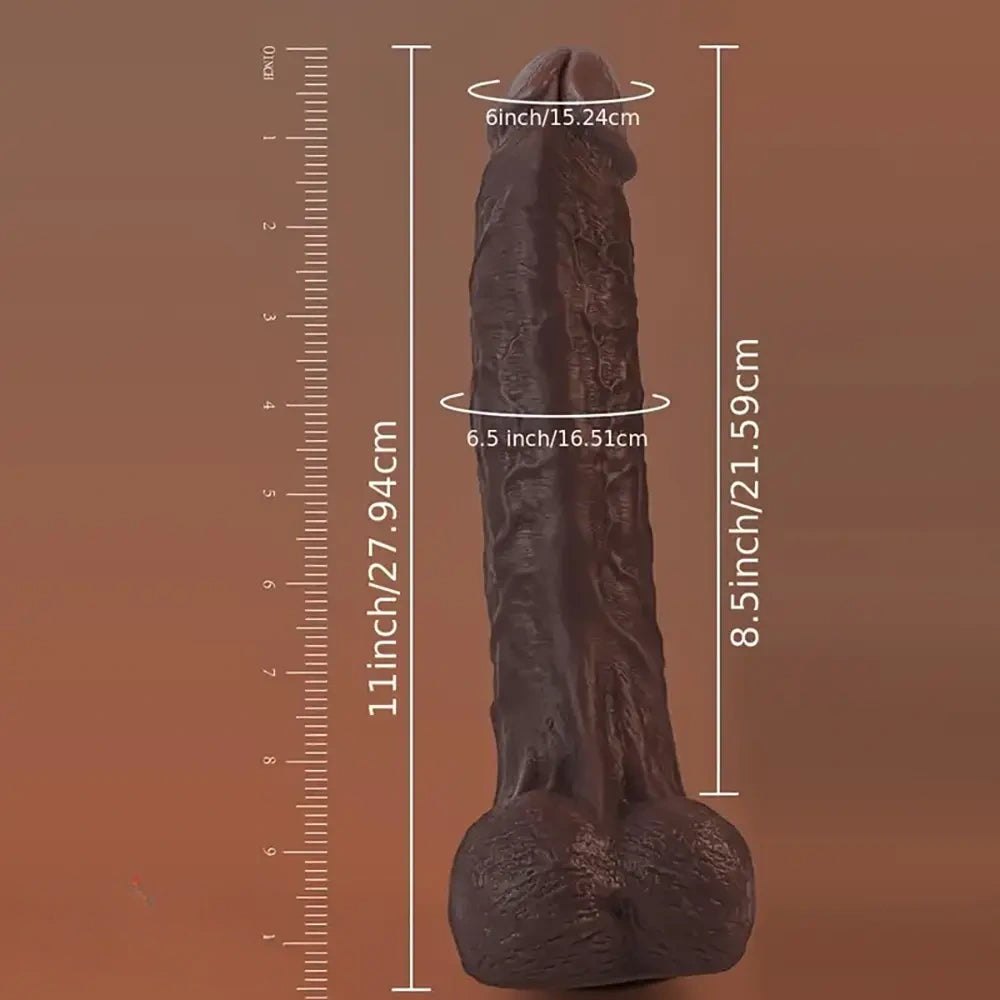 Ebony curved realistic silicone dildo, photo 6