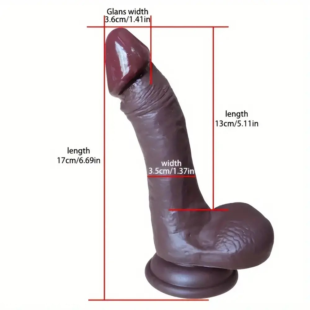 Coffee tone realistic silicone dildo, photo 4