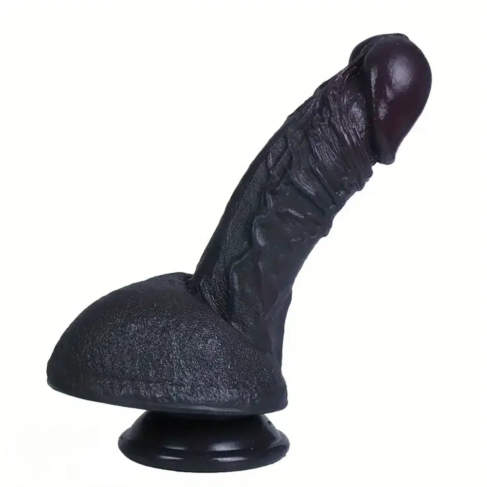 Black ebony realistic silicone dildo, photo 10