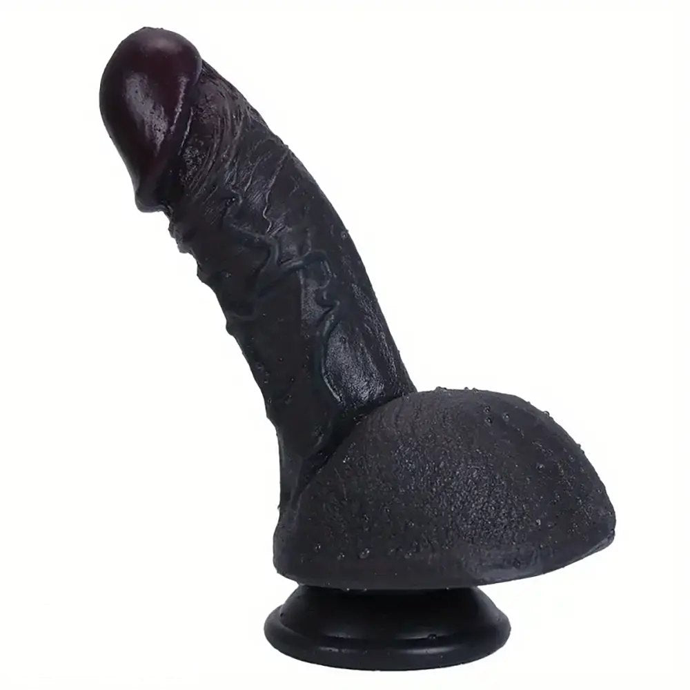 Black ebony realistic silicone dildo, photo 11