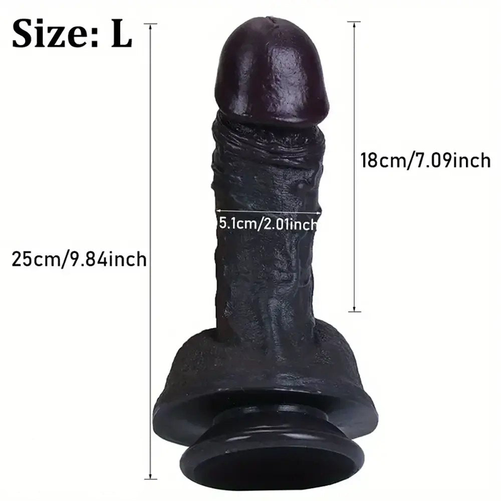 Black ebony realistic silicone dildo, photo 13