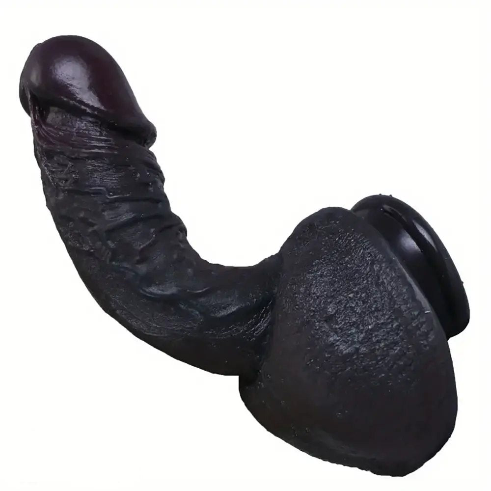 Black ebony realistic silicone dildo, photo 2