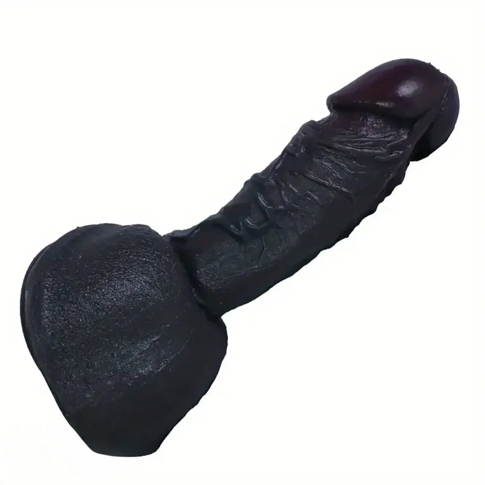 Black ebony realistic silicone dildo, photo 3