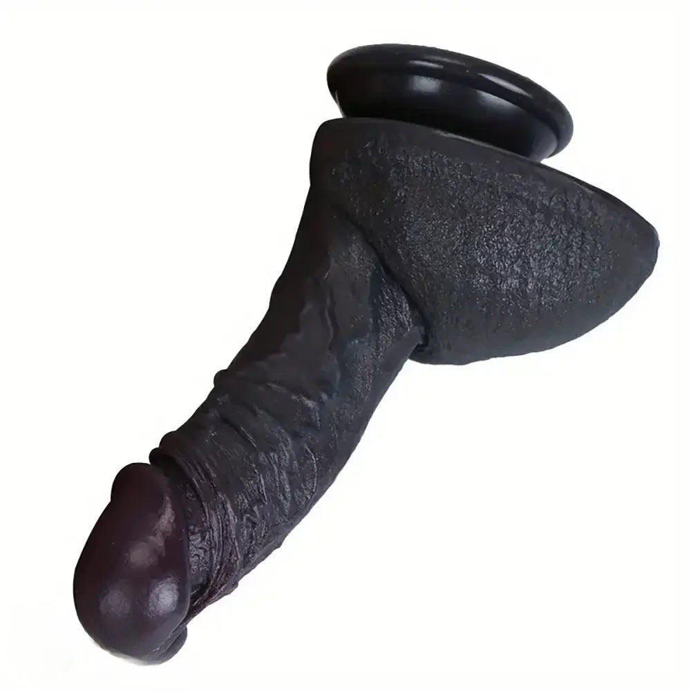 Black ebony realistic silicone dildo, photo 4