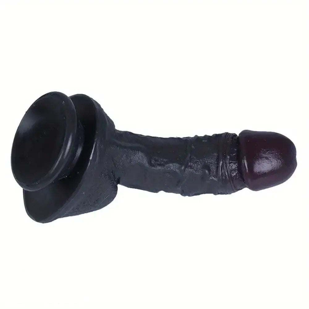 Black ebony realistic silicone dildo, photo 5