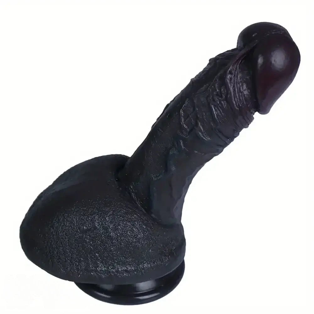 Black ebony realistic silicone dildo, photo 6