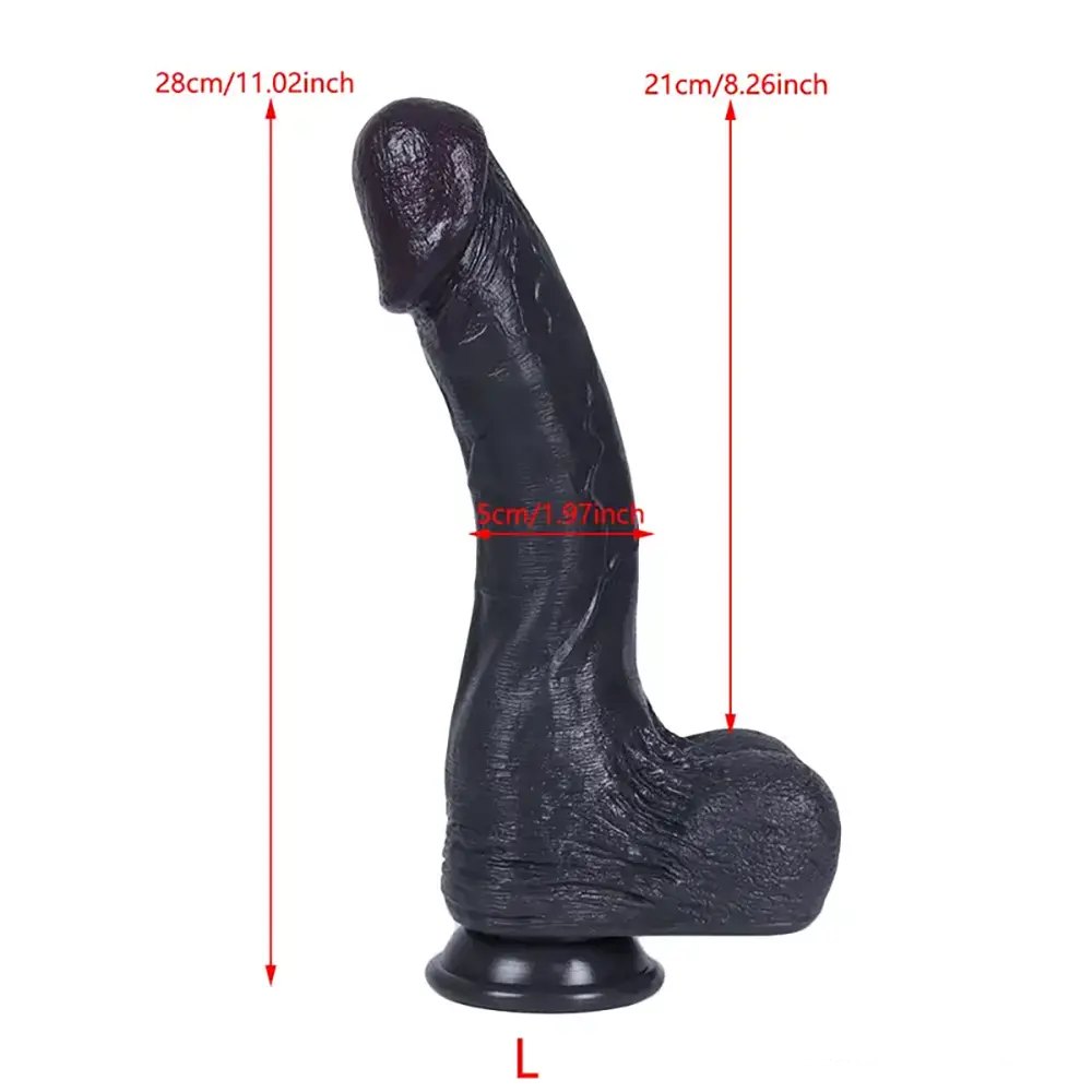 Ebony realistic suction cup dildo, photo 15