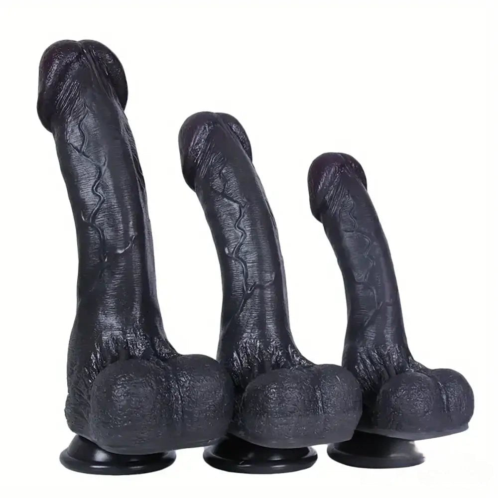 Ebony realistic suction cup dildo, photo 2