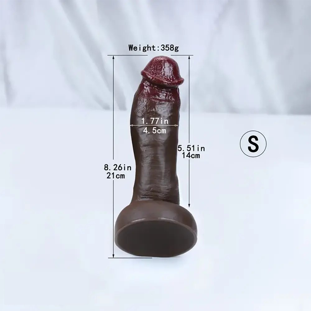 Ebony realistic silicone suction cup dildo, photo 10