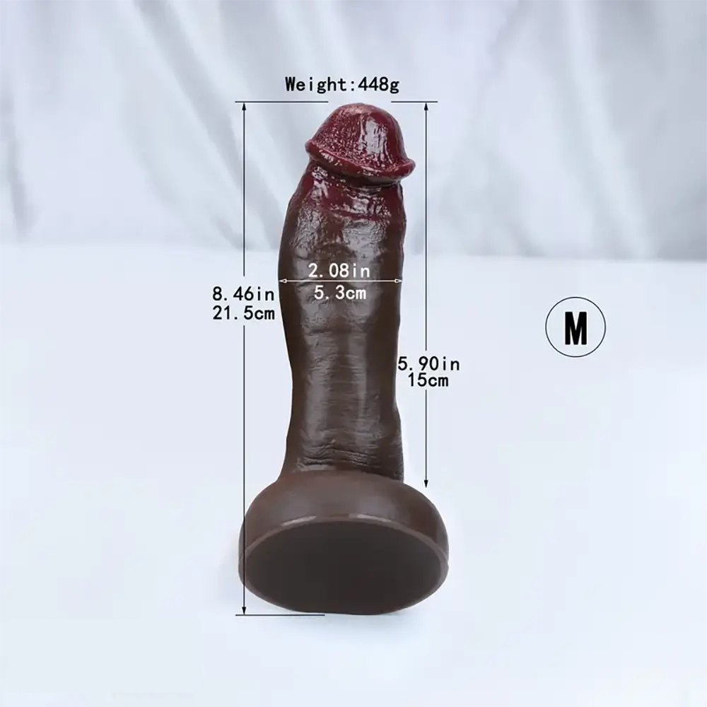 Ebony realistic silicone suction cup dildo, photo 2