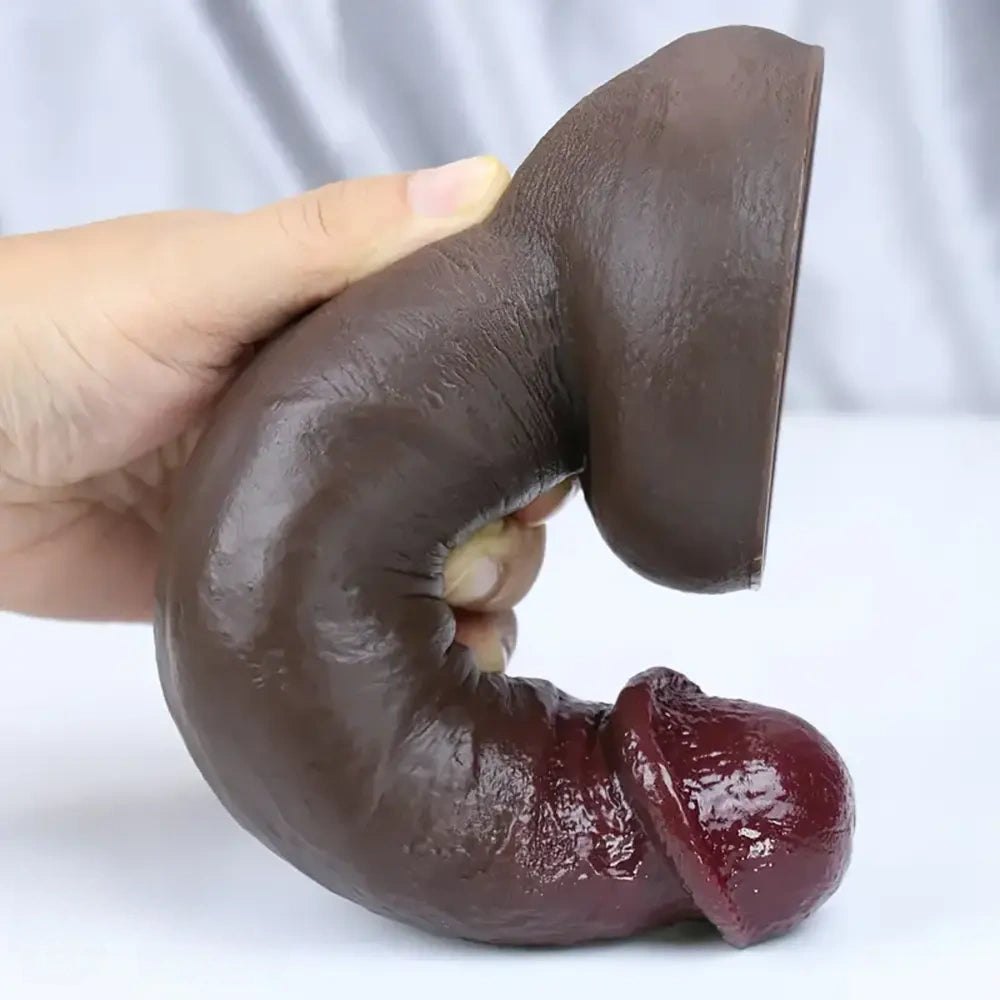 Ebony realistic silicone suction cup dildo, photo 3