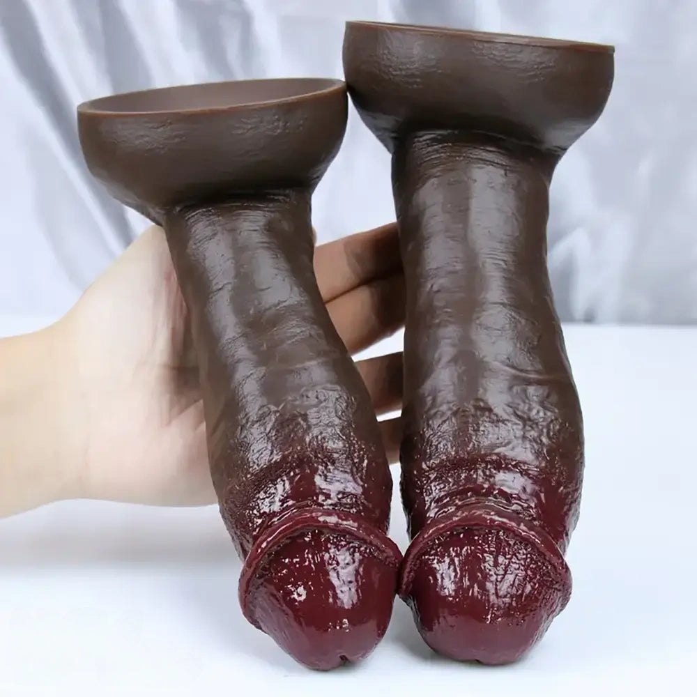 Ebony realistic silicone suction cup dildo, photo 4
