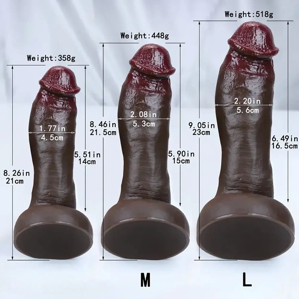 Ebony realistic silicone suction cup dildo, photo 5