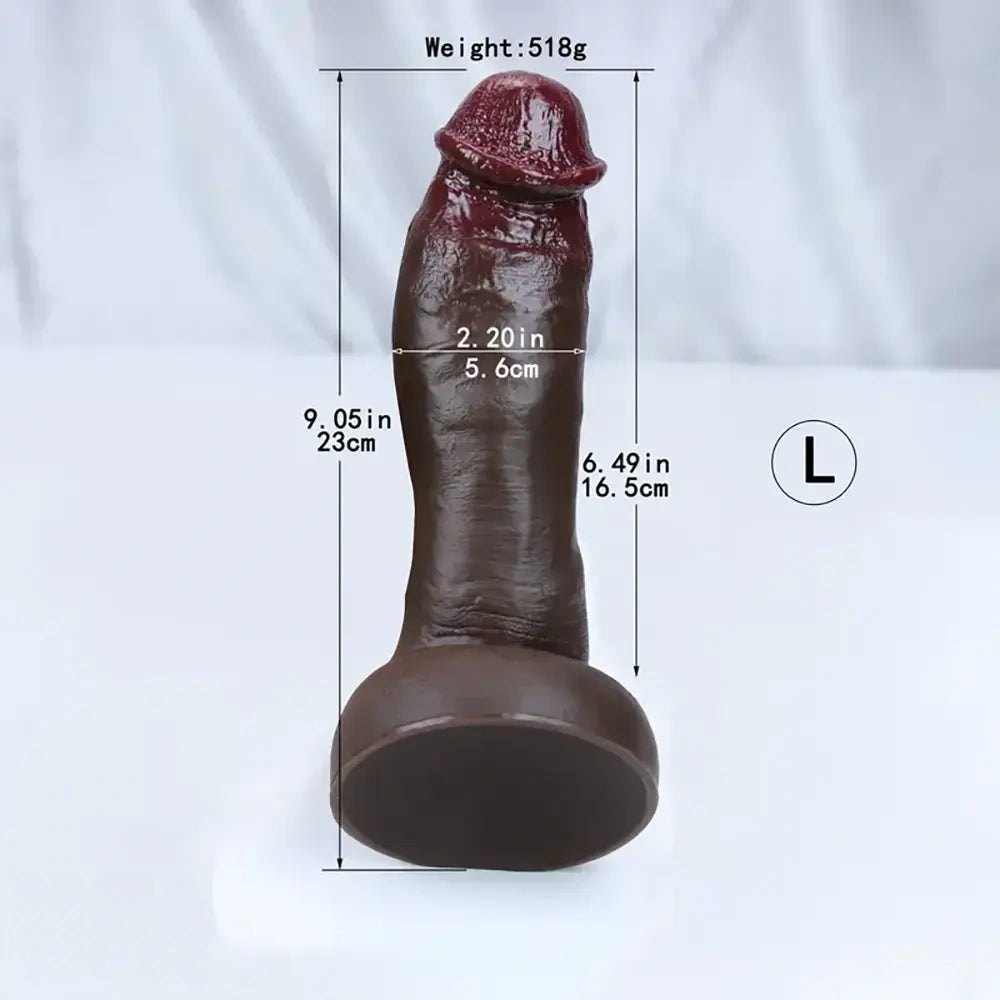 Ebony realistic silicone suction cup dildo, photo 6