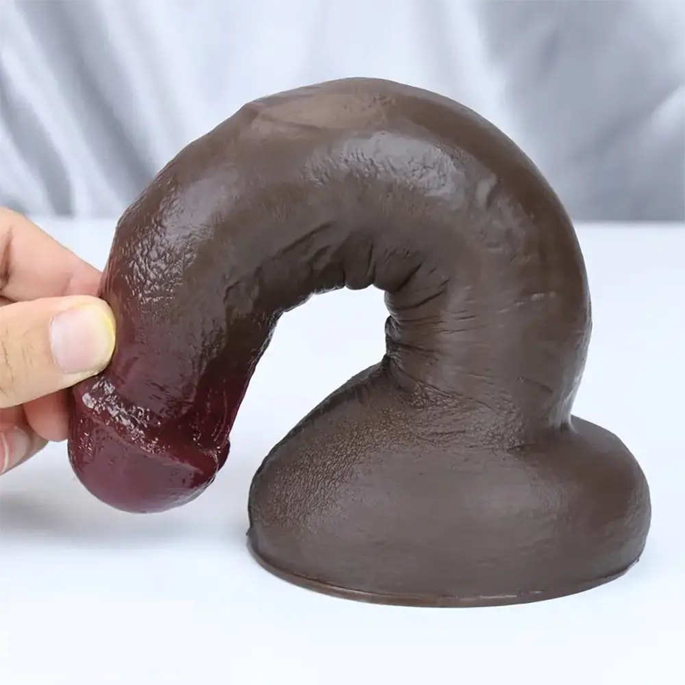 Ebony realistic silicone suction cup dildo, photo 7