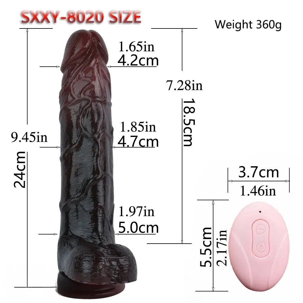 Ebony remote vibrating dildo, photo 4
