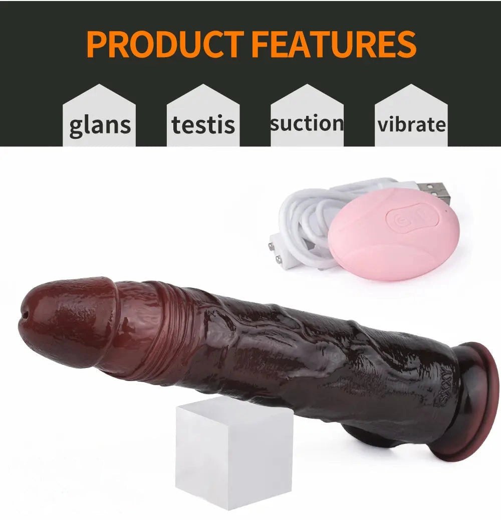 Ebony remote vibrating dildo, photo 7