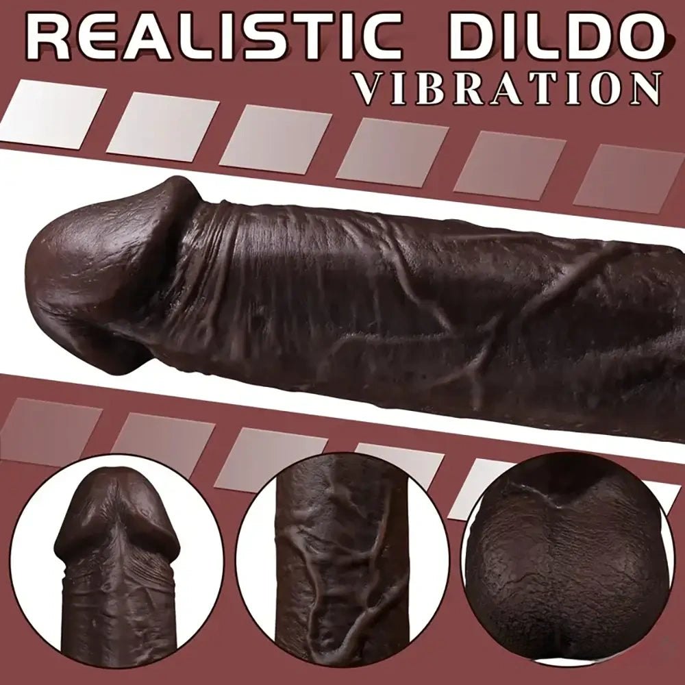 Dark ebony remote vibrating dildo, photo 2