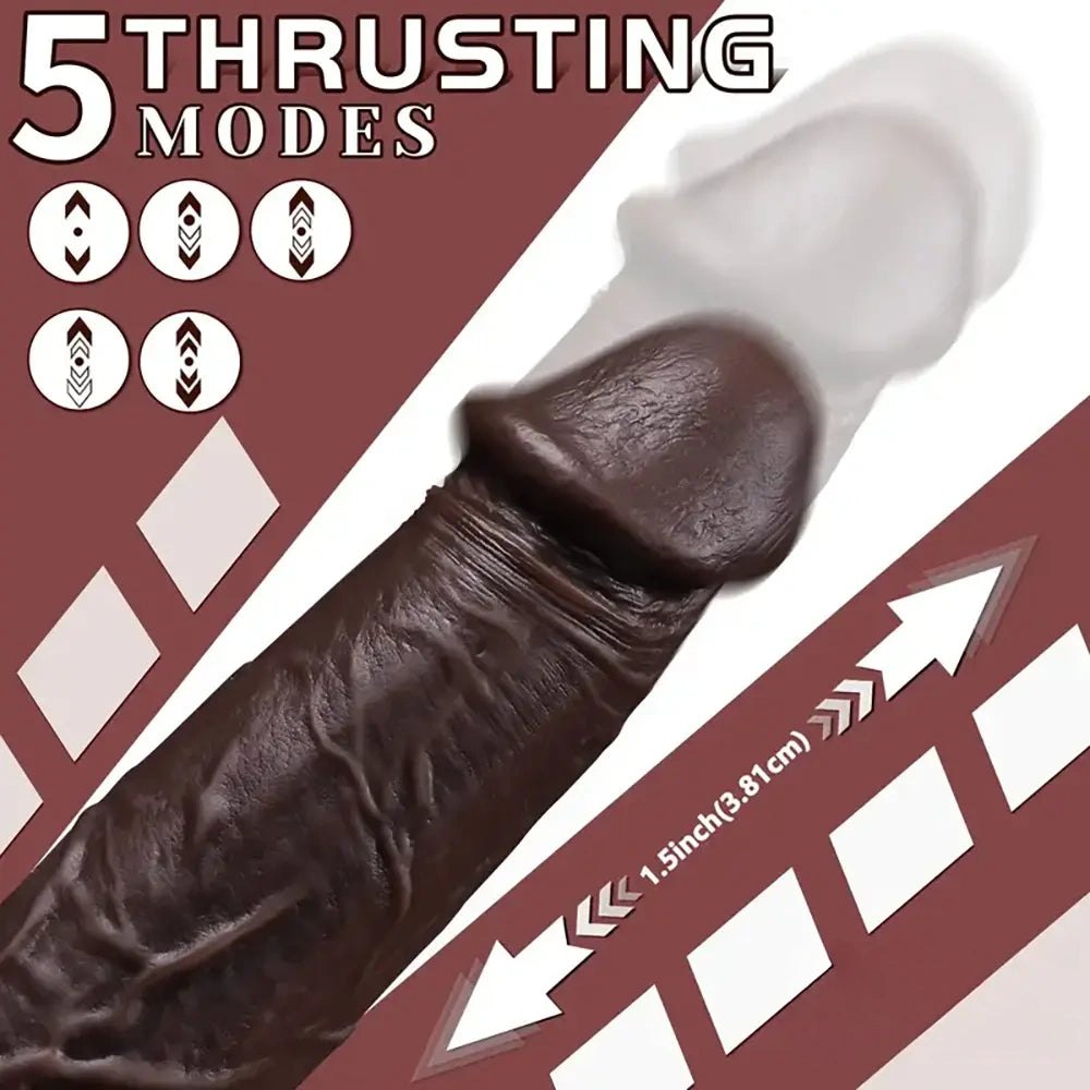 Dark ebony remote vibrating dildo, photo 3