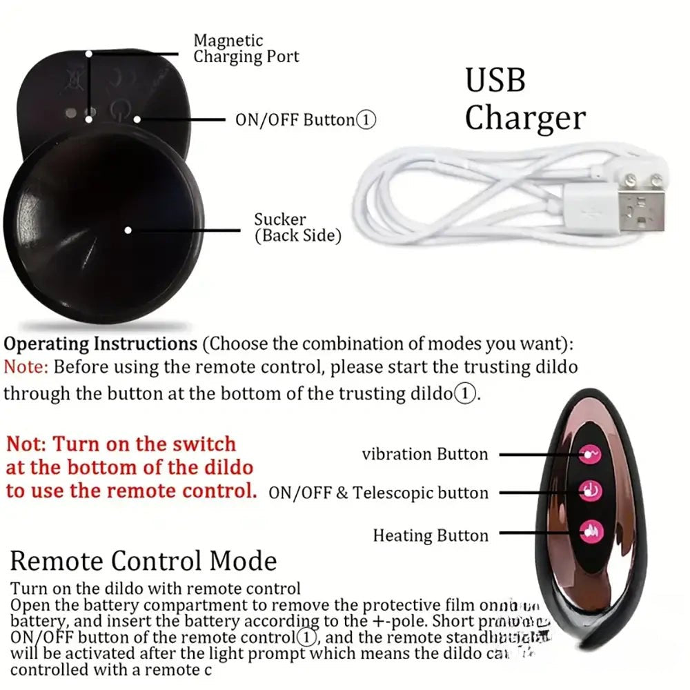 Dark ebony remote vibrating dildo, photo 5