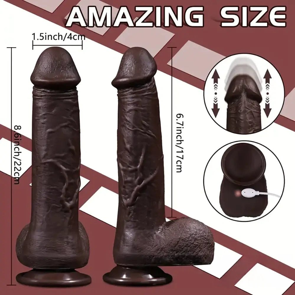Dark ebony remote vibrating dildo, photo 6
