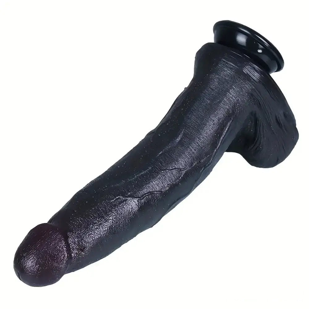 Ebony silicone suction cup dildo, photo 2
