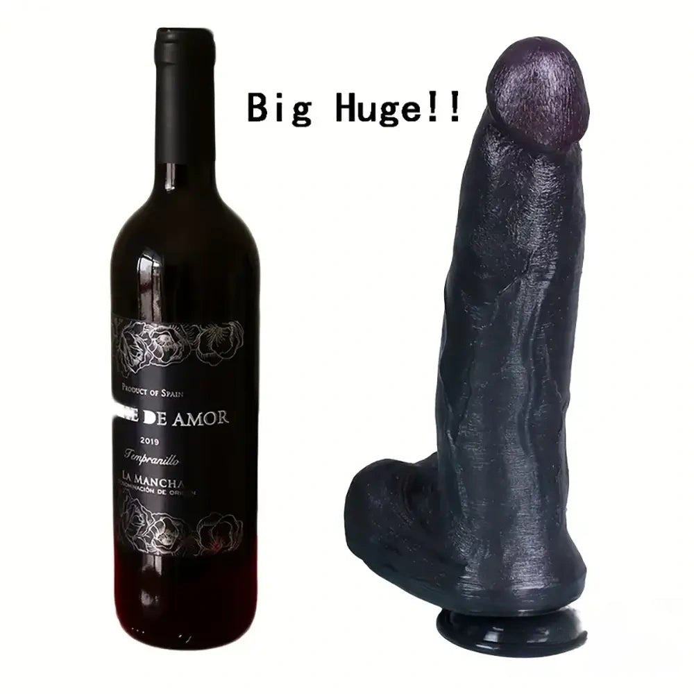 Ebony silicone suction cup dildo, photo 8