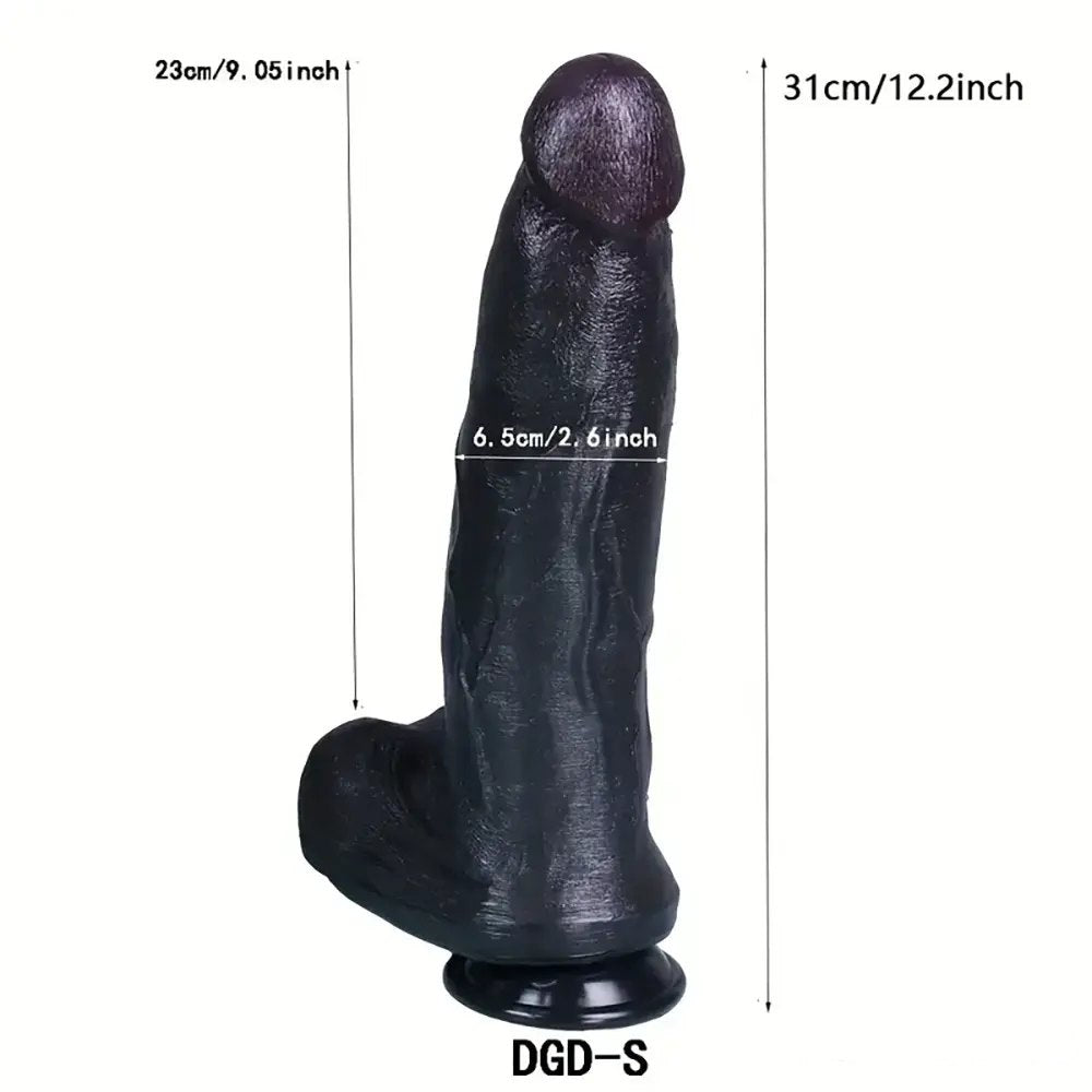 Ebony silicone suction cup dildo, photo 9