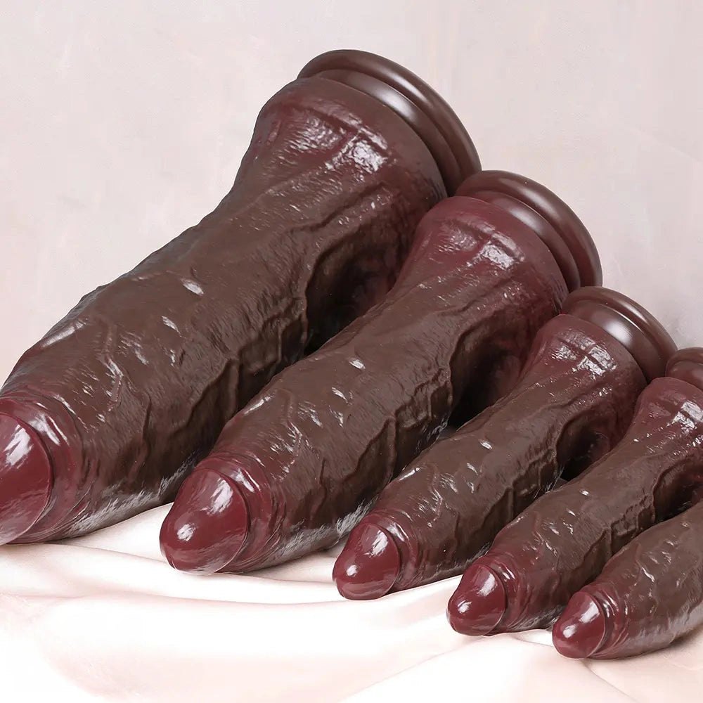 Ebony textured silicone dildo, photo 10