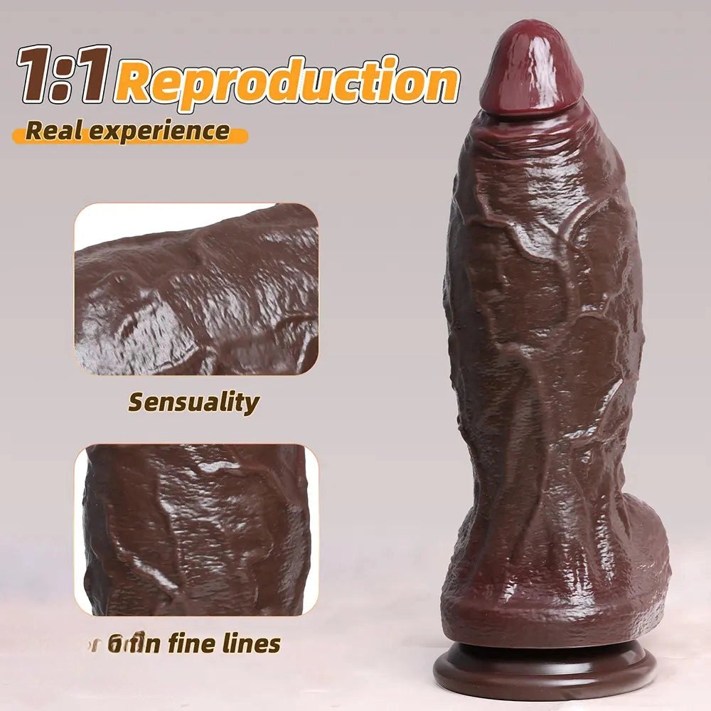 Ebony textured silicone dildo, photo 5