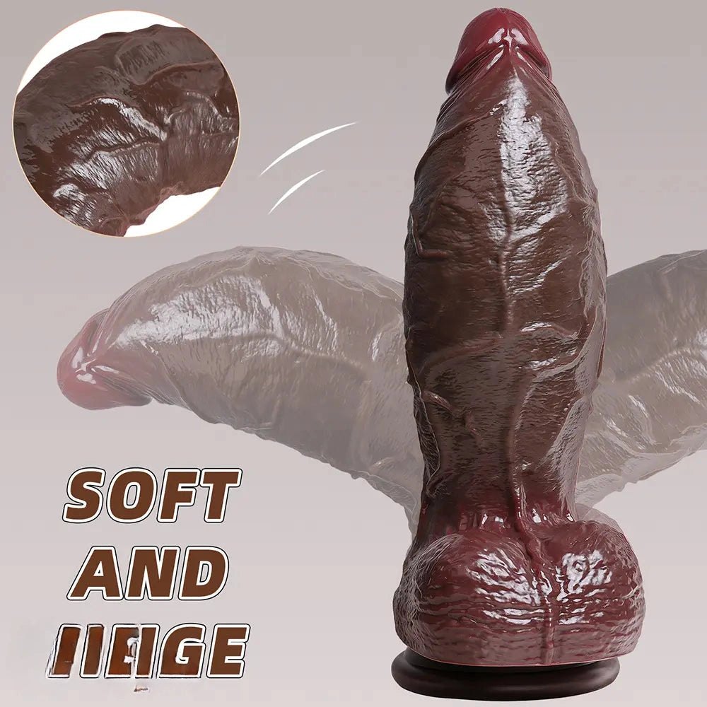 Ebony textured silicone dildo, photo 8