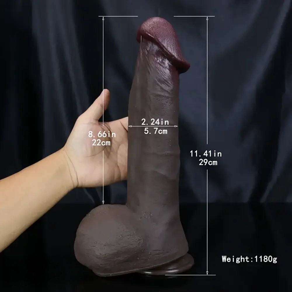 Ebony realistic silicone dildo, photo 4