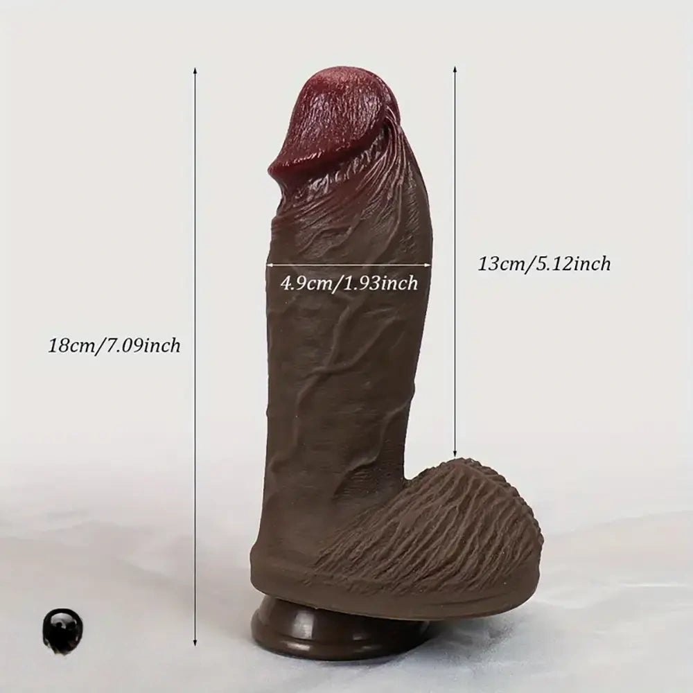 Ebony realistic silicone dildo, photo 12