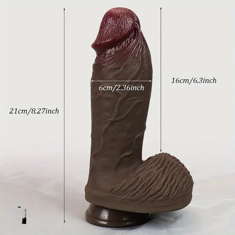 Ebony realistic silicone dildo, photo 8
