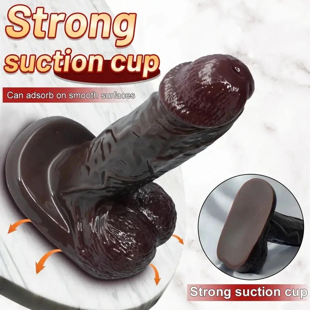 Ebony silicone strap on dildo with harness, photo 15