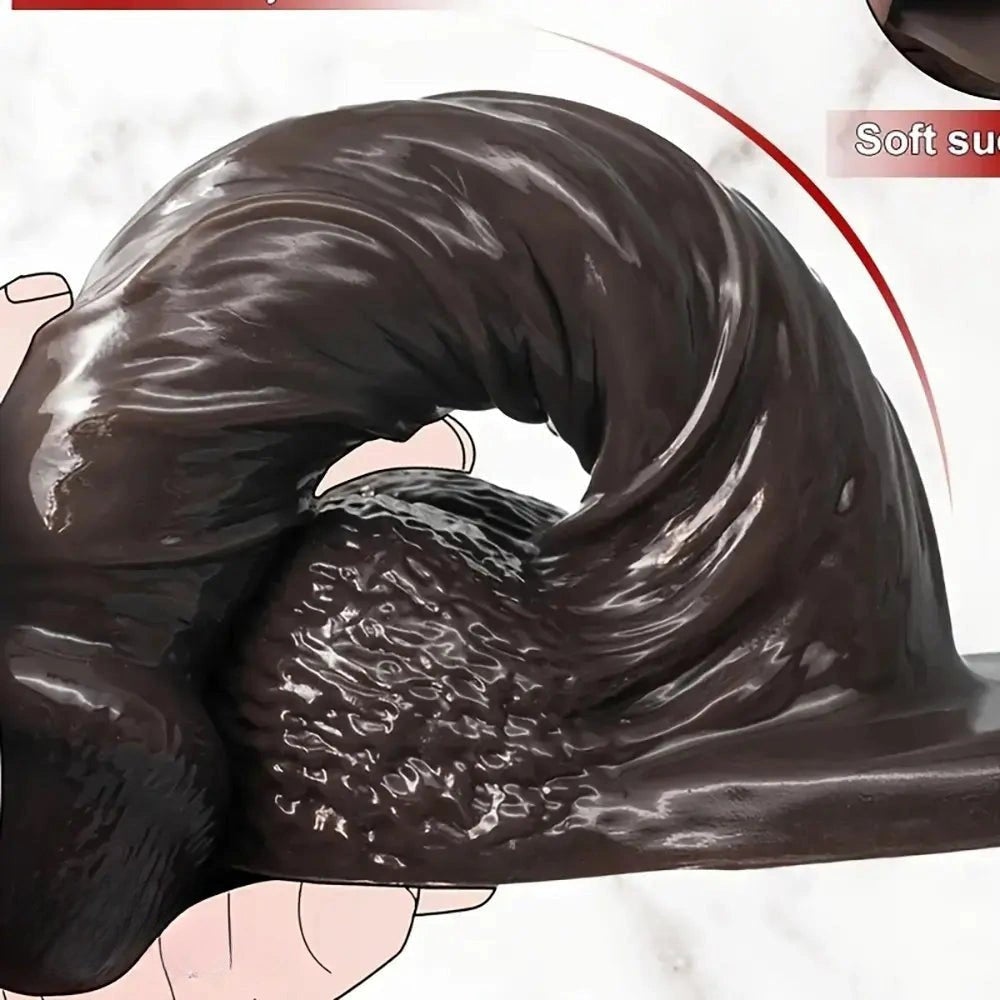 Ebony silicone strap on dildo with harness, photo 8