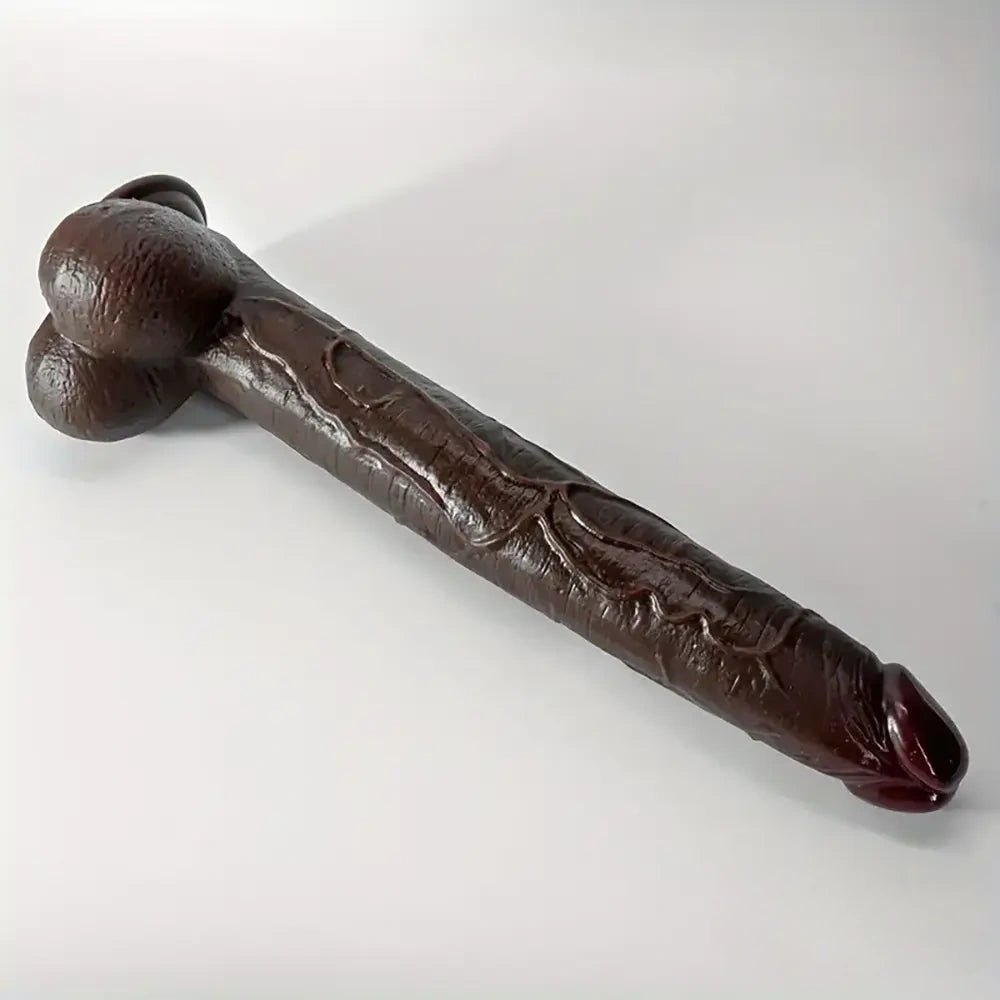 Ebony silicone suction cup dildo, photo 2