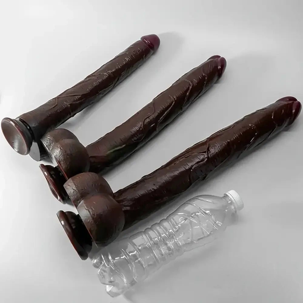 Ebony silicone suction cup dildo, photo 4
