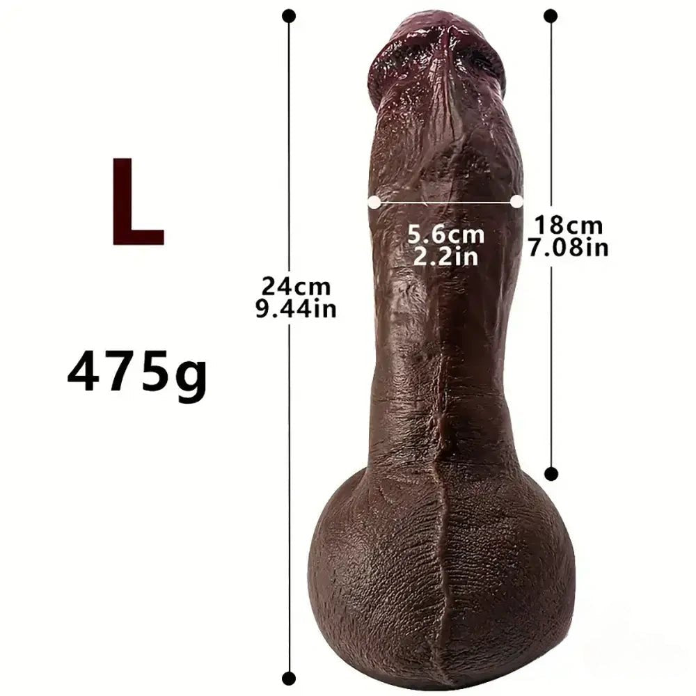 Ebony silicone suction cup realistic dildo, photo 11