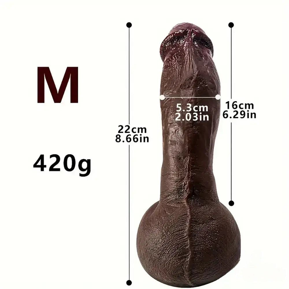 Ebony silicone suction cup realistic dildo, photo 3